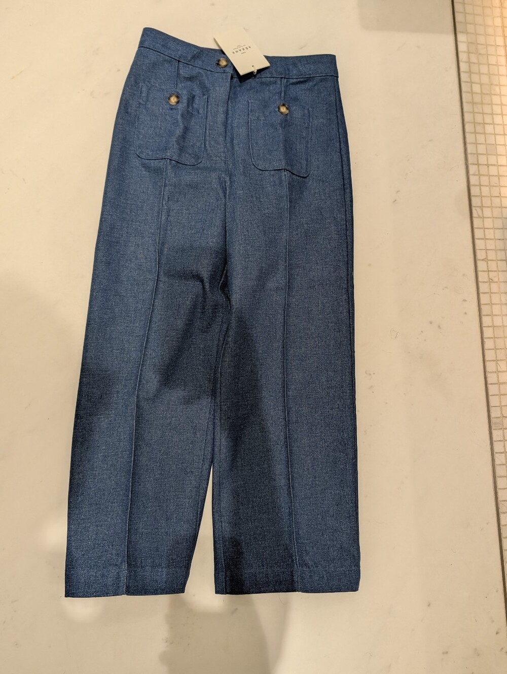 Sezane Emilio Blue Denim 38 NWT - Picture 2 of 6